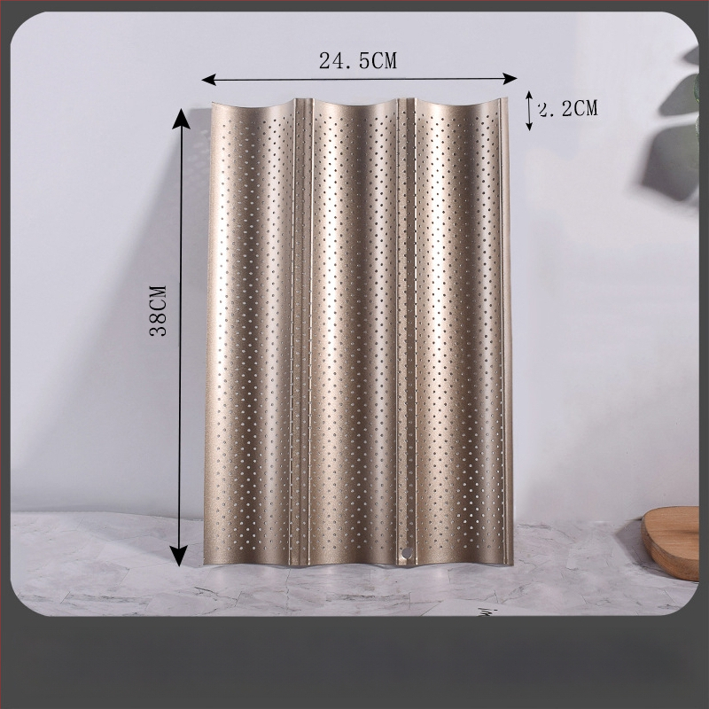 Beike Apvali bagetė kepimo forma su nelipniu denginiu iš anglies plieno; maisto kokybės; 2/3/4 kameros; tinka picai, tortui ir mousse