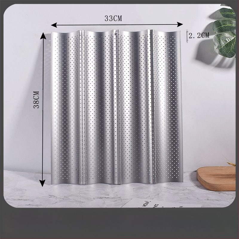 Beike Apvali bagetė kepimo forma su nelipniu denginiu iš anglies plieno; maisto kokybės; 2/3/4 kameros; tinka picai, tortui ir mousse