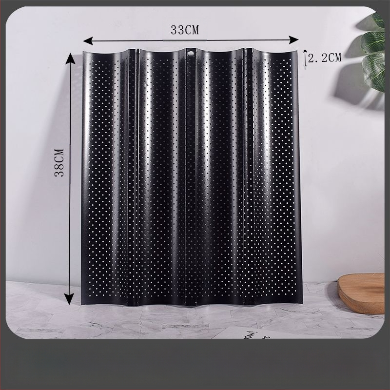 Beike Apvali bagetė kepimo forma su nelipniu denginiu iš anglies plieno; maisto kokybės; 2/3/4 kameros; tinka picai, tortui ir mousse