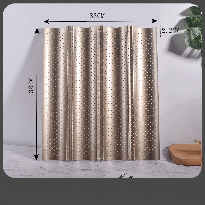 Beike Apvali bagetė kepimo forma su nelipniu denginiu iš anglies plieno; maisto kokybės; 2/3/4 kameros; tinka picai, tortui ir mousse