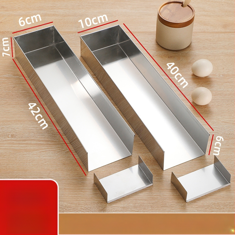 Stačiakampė tiramisu forma iš nerūdijančio plieno, su matavimo skale, atsiejama