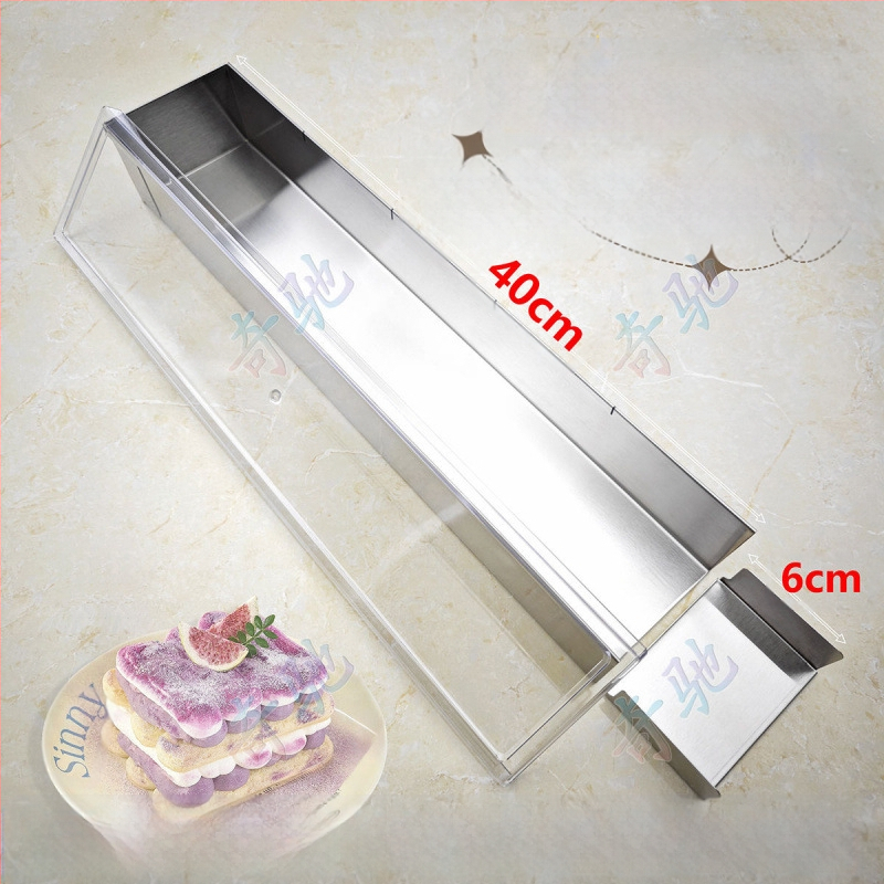 Stačiakampė tiramisu forma iš nerūdijančio plieno, su matavimo skale, atsiejama