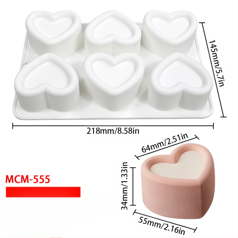 Silicone forma moussei ir šokoladui su 6 skyreliais ir įvairiomis formomis (žvaigždutės, Rubiko kubas, širdis); tinkama fondantui, rankų darbo muilams ir kvapiosioms žvakėms.