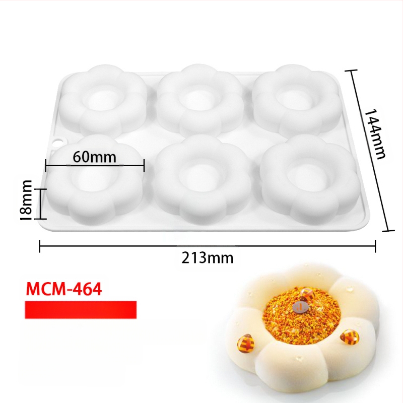 Silicone forma moussei ir šokoladui su 6 skyreliais ir įvairiomis formomis (žvaigždutės, Rubiko kubas, širdis); tinkama fondantui, rankų darbo muilams ir kvapiosioms žvakėms.
