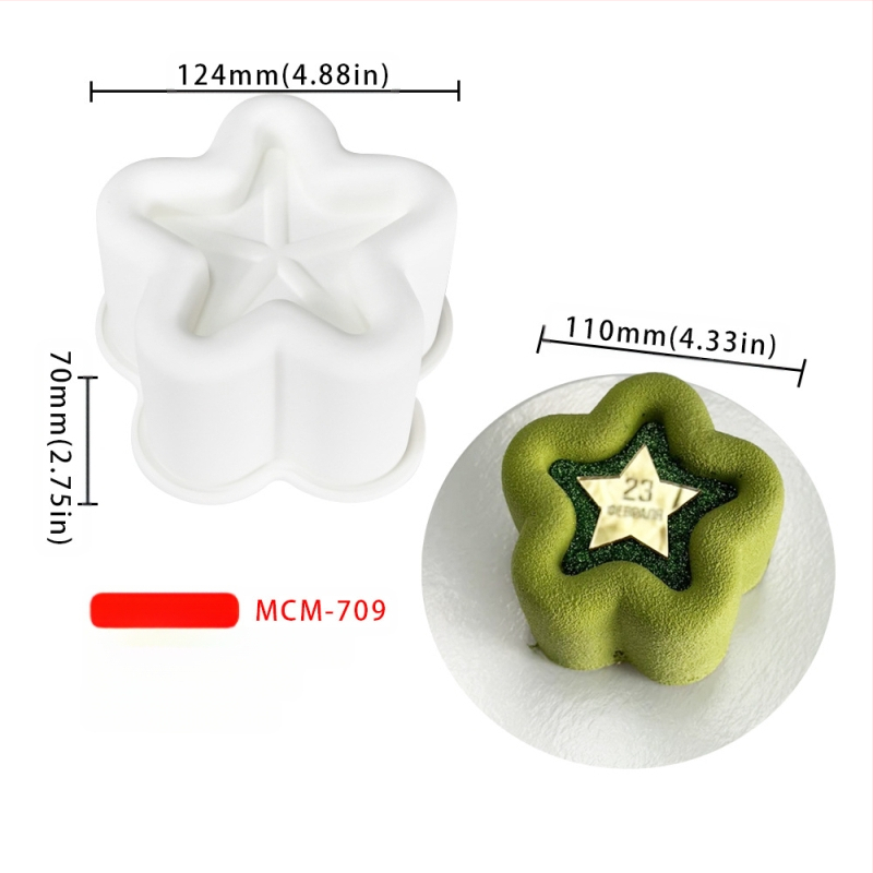 Silicone forma moussei ir šokoladui su 6 skyreliais ir įvairiomis formomis (žvaigždutės, Rubiko kubas, širdis); tinkama fondantui, rankų darbo muilams ir kvapiosioms žvakėms.