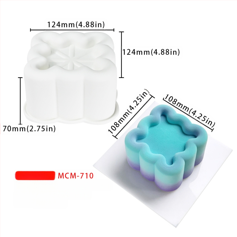 Silicone forma moussei ir šokoladui su 6 skyreliais ir įvairiomis formomis (žvaigždutės, Rubiko kubas, širdis); tinkama fondantui, rankų darbo muilams ir kvapiosioms žvakėms.