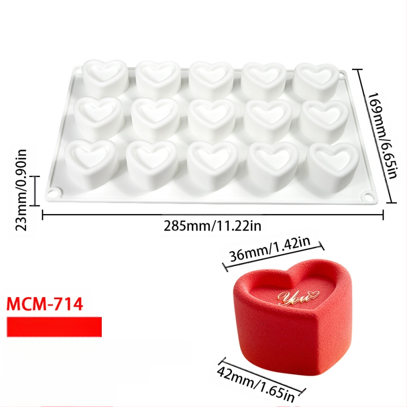 Silicone forma moussei ir šokoladui su 6 skyreliais ir įvairiomis formomis (žvaigždutės, Rubiko kubas, širdis); tinkama fondantui, rankų darbo muilams ir kvapiosioms žvakėms.