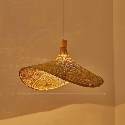 Κρεμαστός πολυέλαιος τύπου καλωδίου; σώμα από μπαμπού; αμπαζούρ από μπαμπού; LED φωτισμός; 220V