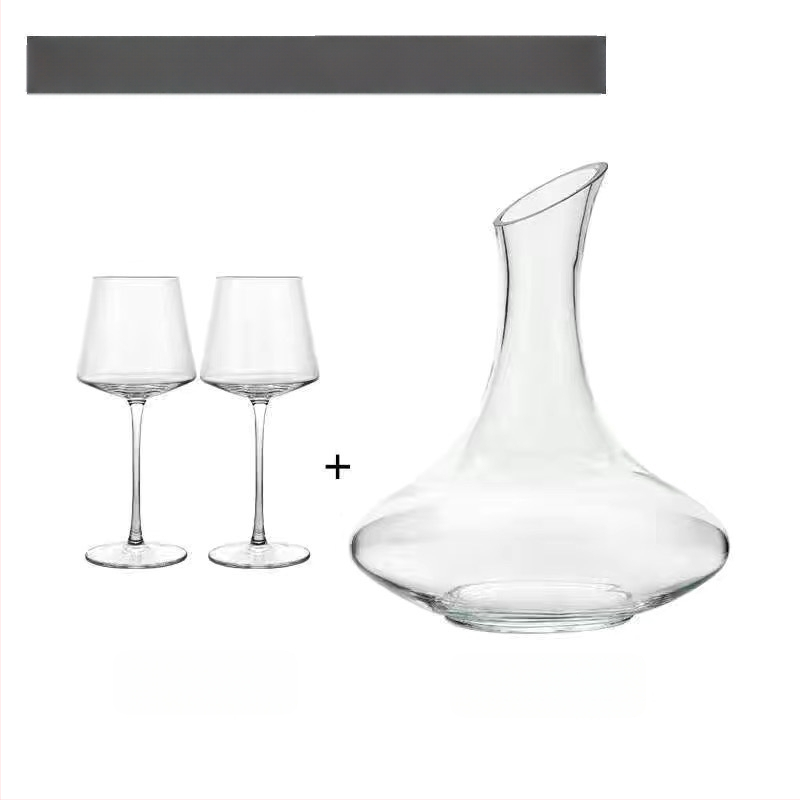 Stiklinė kvadratinė vyno taurelė be švino, modernus minimalistinis stilius, logotipo spausdinimas.