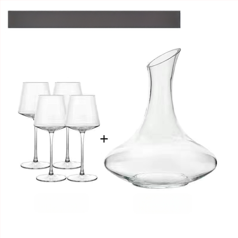 Stiklinė kvadratinė vyno taurelė be švino, modernus minimalistinis stilius, logotipo spausdinimas.