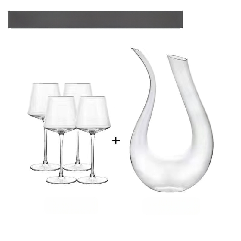 Stiklinė kvadratinė vyno taurelė be švino, modernus minimalistinis stilius, logotipo spausdinimas.