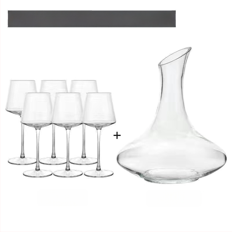 Stiklinė kvadratinė vyno taurelė be švino, modernus minimalistinis stilius, logotipo spausdinimas.