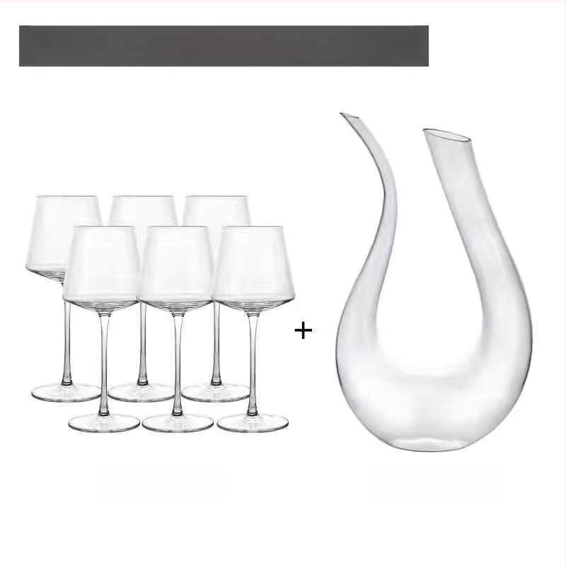 Stiklinė kvadratinė vyno taurelė be švino, modernus minimalistinis stilius, logotipo spausdinimas.