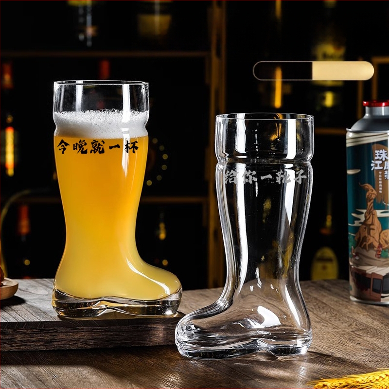 Alus stiklas botų formos barui, amatininkų alus, didelė talpa 1000 ml+