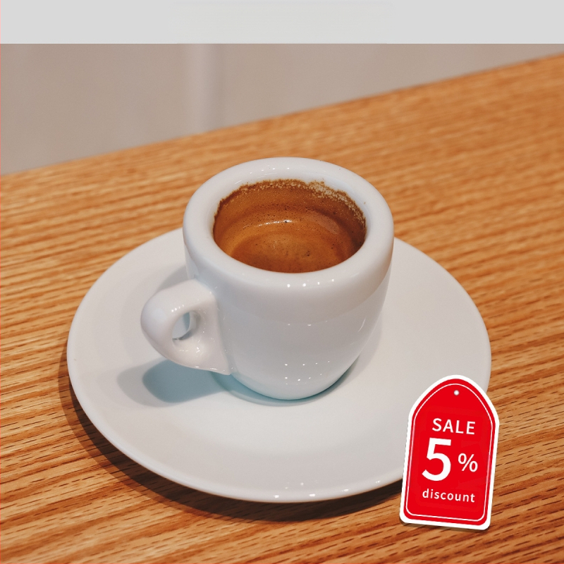 Espresso puodelis keramika, 9 mm storis, su padėklu