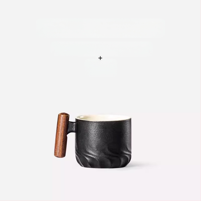 Κεραμική κούπα καφέ με λαβή – ιαπωνικού στυλ, ρετρό γλάσο καμίνι, αντι-κάψιμο, για οικιακή χρήση.