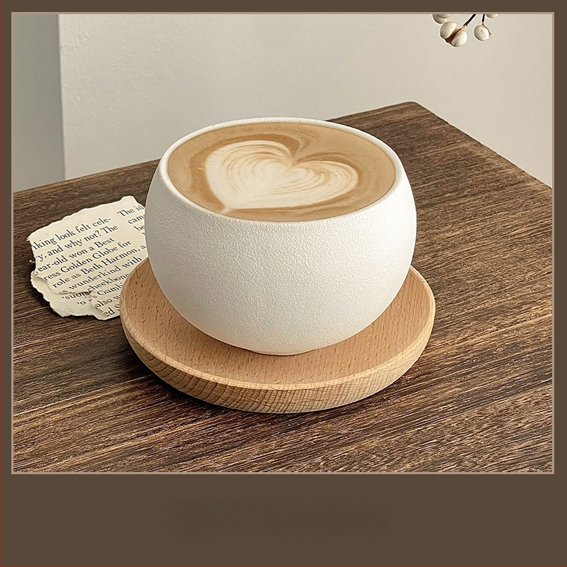 Kavos puodelis su retro akmens raštu, japoniško stiliaus, paprastas dizainas (japoniško stiliaus; paprastas dizainas; vienetinė pakuotė; pirmosios klasės kokybė)