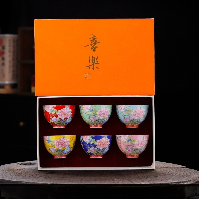 Keraminė emaliuota arbatos taurelė – kinų stiliaus, paprastas dizainas, tinkama dovana, skirti gimtadieniams ir kelionėms