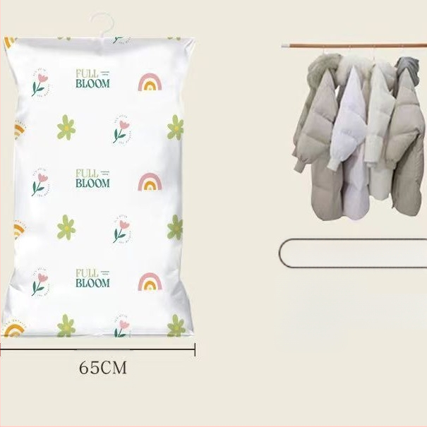 Du Tuo вакуумна компресираща чанта за пухено яке със странично дърпане за окачване, PET/PE материал