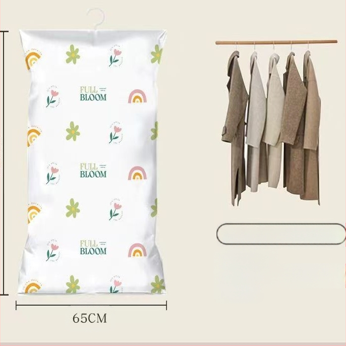 Du Tuo вакуумна компресираща чанта за пухено яке със странично дърпане за окачване, PET/PE материал