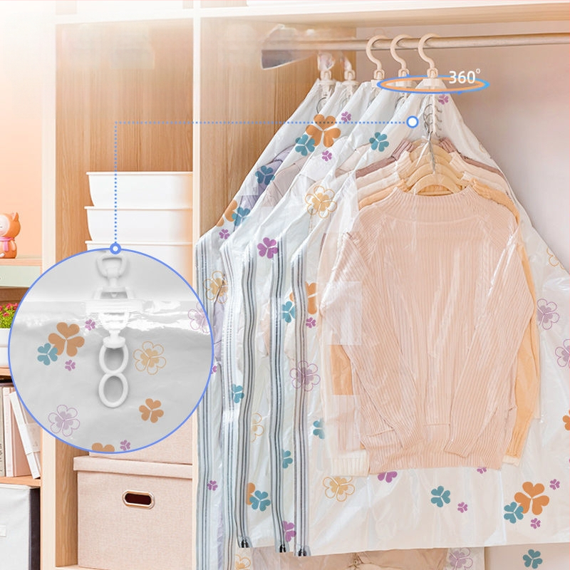 Du Tuo вакуумна компресираща чанта за пухено яке със странично дърпане за окачване, PET/PE материал