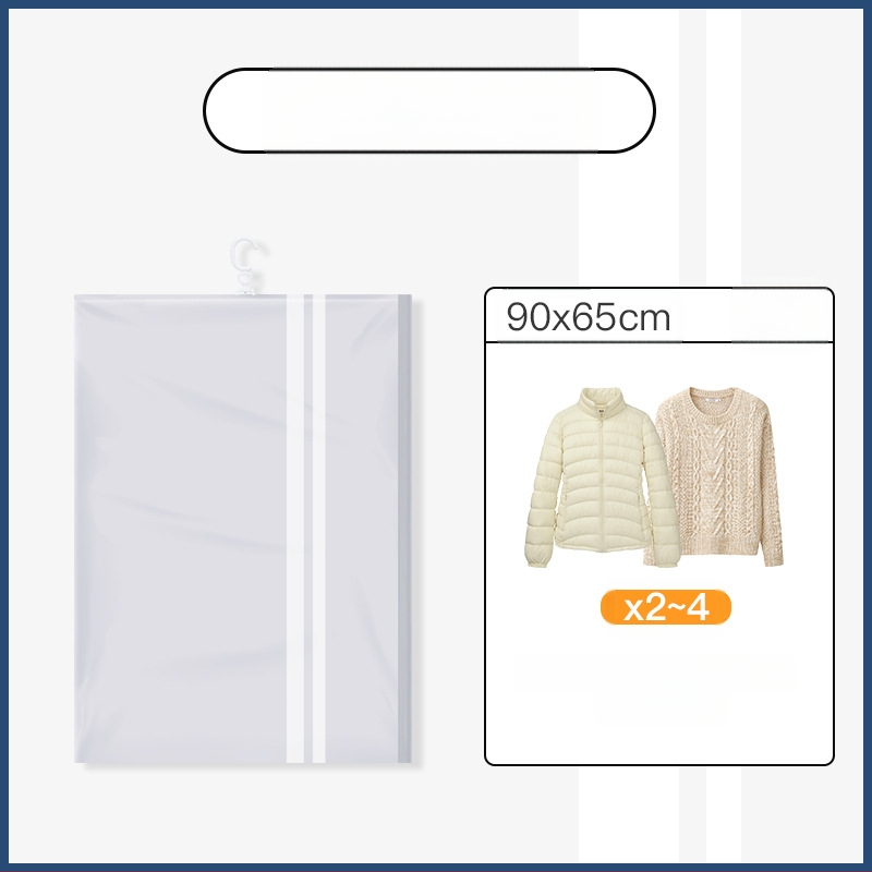 Du Tuo вакуумна компресираща чанта за пухено яке със странично дърпане за окачване, PET/PE материал