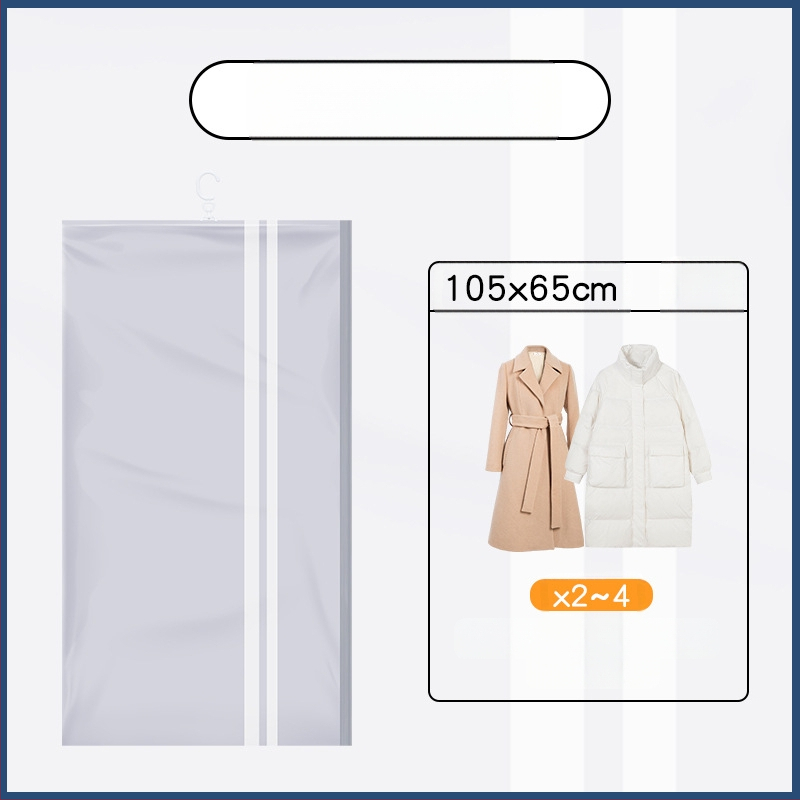 Du Tuo вакуумна компресираща чанта за пухено яке със странично дърпане за окачване, PET/PE материал