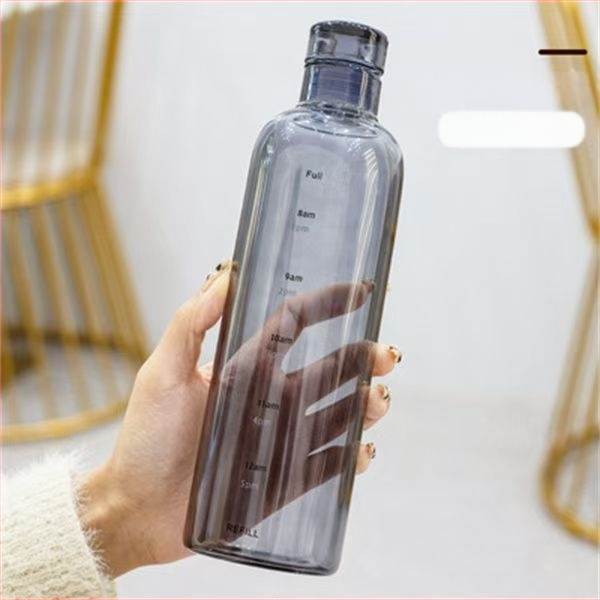 PC polikarbonato vandens puodelis su dangteliu, didelės talpos, cilindrinės formos, nepralaidus skysčiams ir atsparus karščiui