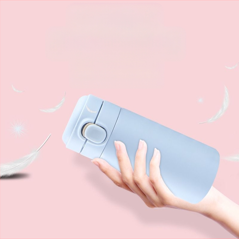 Nerūdijančio plieno termos puodelis su šuoliu – vidus 304, išorė 201, vakuuminis izoliacija 6–12 val., individualus logotipas