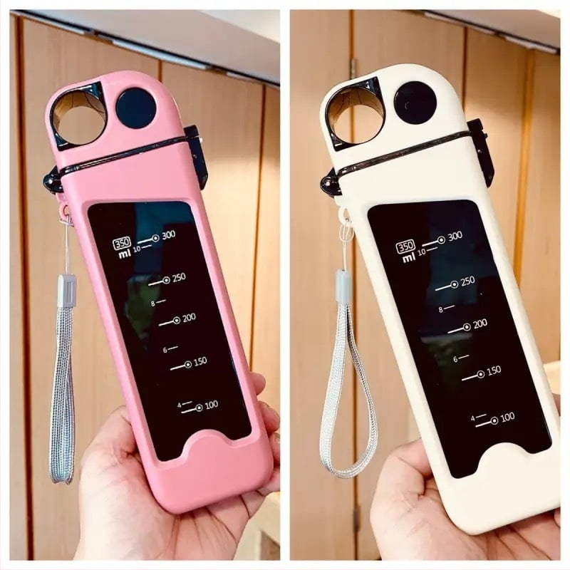 Sporto vandens butelis iš polipropileno, šilumos izoliacija 0–6 valandų, su nešiojimo virvele, tinka vaikams