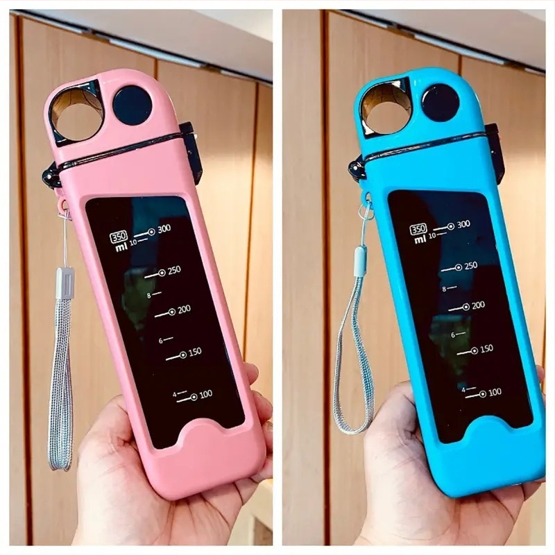 Sporto vandens butelis iš polipropileno, šilumos izoliacija 0–6 valandų, su nešiojimo virvele, tinka vaikams