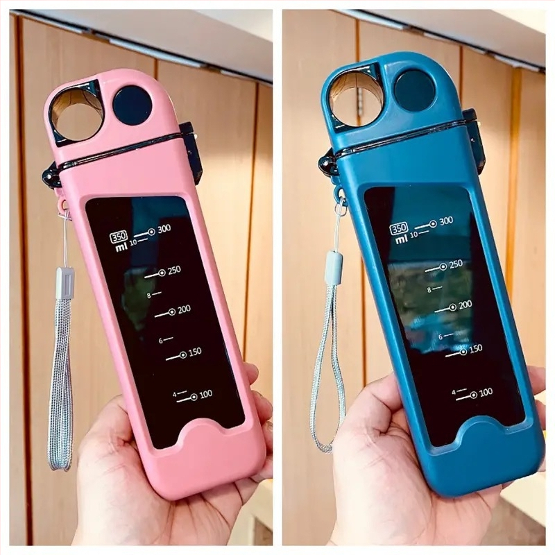 Sporto vandens butelis iš polipropileno, šilumos izoliacija 0–6 valandų, su nešiojimo virvele, tinka vaikams