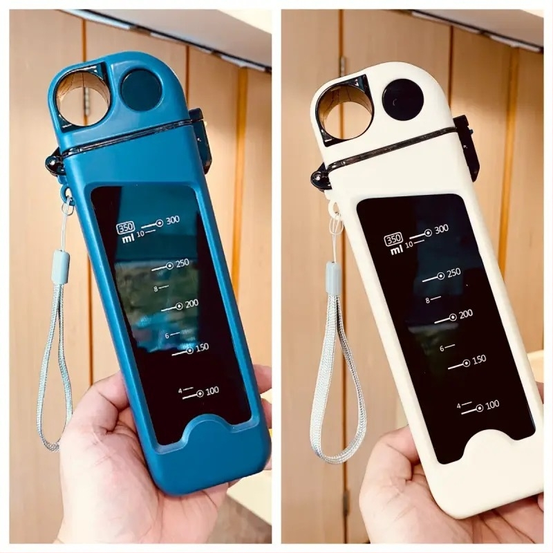 Sporto vandens butelis iš polipropileno, šilumos izoliacija 0–6 valandų, su nešiojimo virvele, tinka vaikams