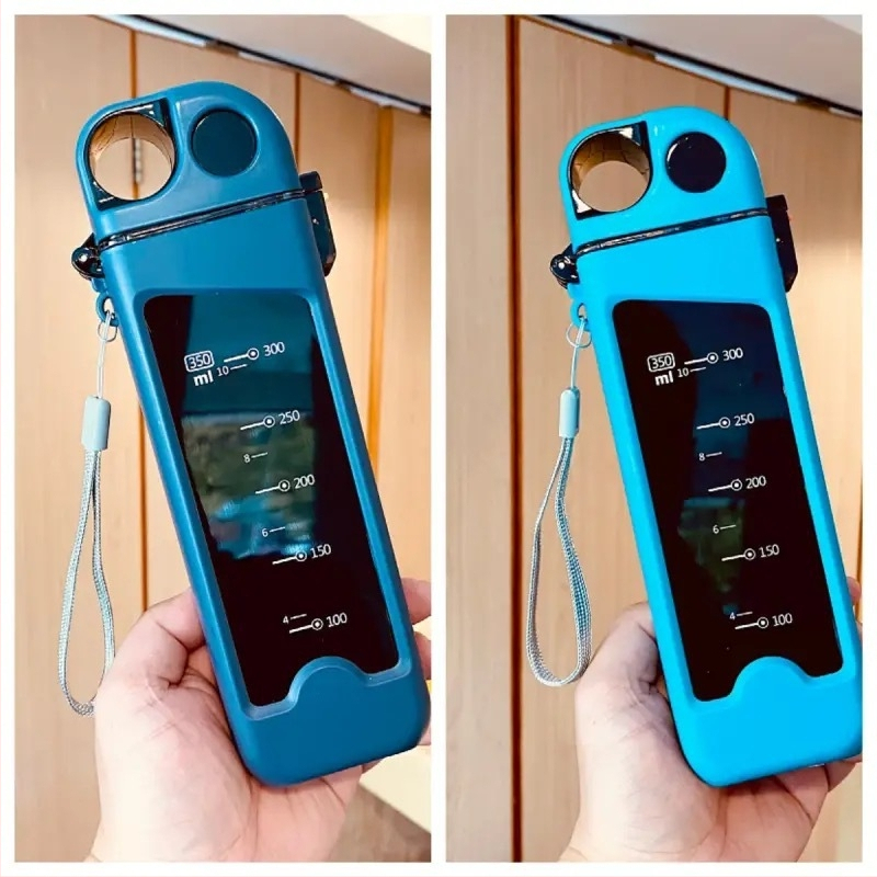 Sporto vandens butelis iš polipropileno, šilumos izoliacija 0–6 valandų, su nešiojimo virvele, tinka vaikams