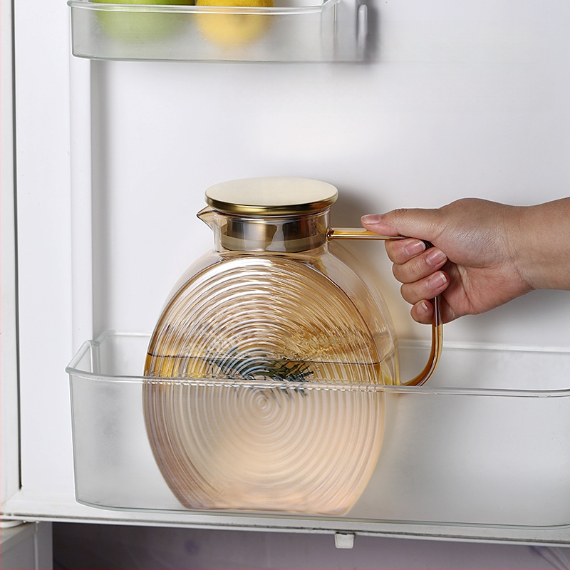 Stiklinis arbatinuko komplektas namų naudojimui su ledyno raštu, didelė talpa, pritaikomas, tinka sultims, pienui, gėrimams ir šaltam vandeniui