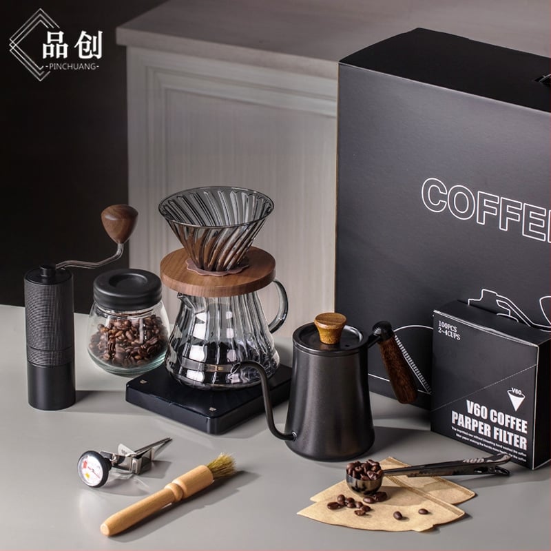 Pinchuang kavos puodo rinkinys – poliruotas paviršius, šiuolaikiškas stilius, dovanų dėžutė