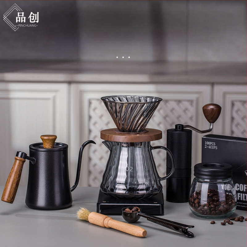 Pinchuang kavos puodo rinkinys – poliruotas paviršius, šiuolaikiškas stilius, dovanų dėžutė