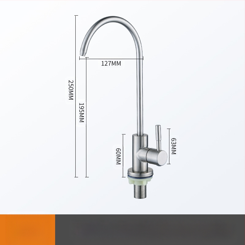 Nerūdijančio plieno virtuvės čiaupas su keraminiu vožtuvu, modelis 2P/4P, vertikalus diegimas, šlifuota paviršiaus, nominalus slėgis 0.9