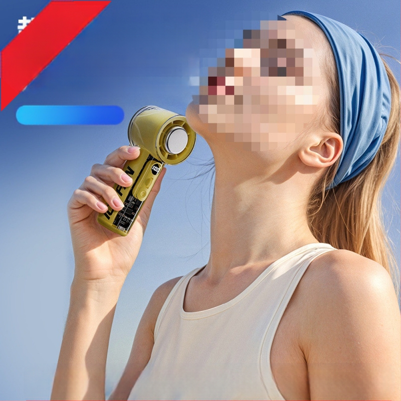 Ventilator portabil USB cu răcire, motor brushless cu 5 palete, 5 trepte de viteză, baterie încorporată 2000–4000 mAh, zgomot sub 36 dB