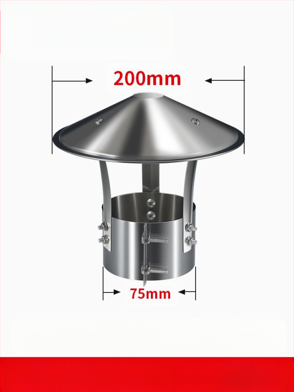 Kapa dimnjaka od nehrđajućeg čelika 201, otporna na vremenske uvjete, jednodijelna konstrukcija, izlaz zraka, Dark horse style