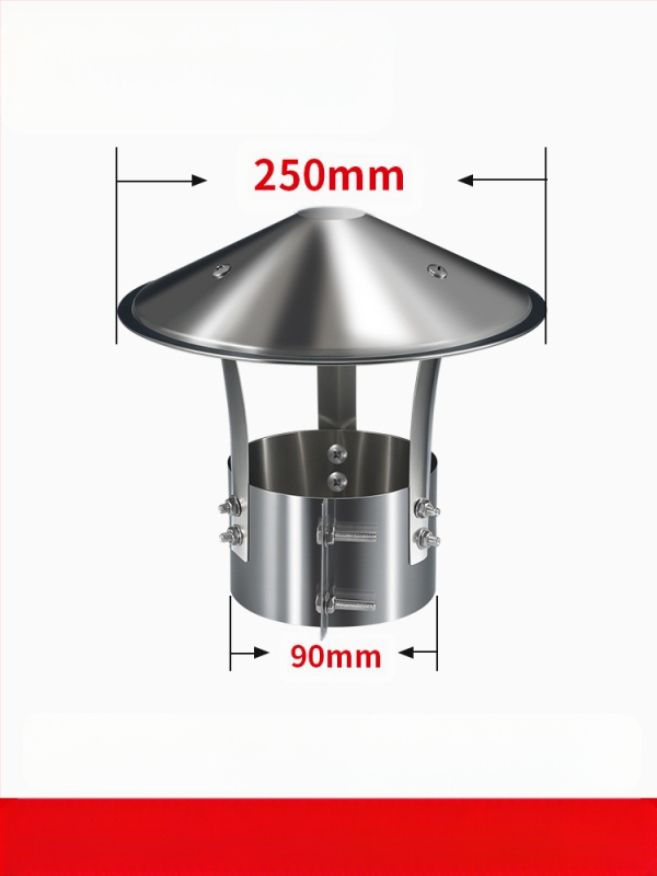 Kapa dimnjaka od nehrđajućeg čelika 201, otporna na vremenske uvjete, jednodijelna konstrukcija, izlaz zraka, Dark horse style