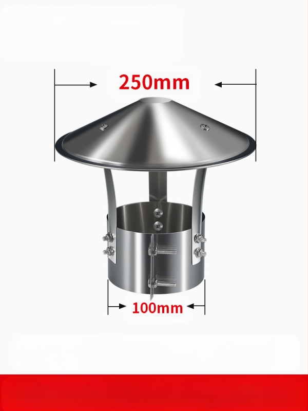 Kapa dimnjaka od nehrđajućeg čelika 201, otporna na vremenske uvjete, jednodijelna konstrukcija, izlaz zraka, Dark horse style