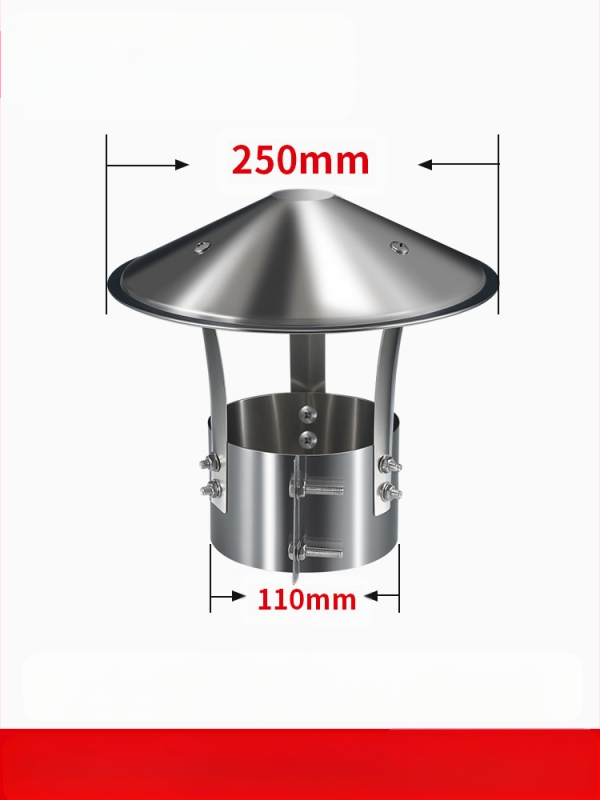 Kapa dimnjaka od nehrđajućeg čelika 201, otporna na vremenske uvjete, jednodijelna konstrukcija, izlaz zraka, Dark horse style