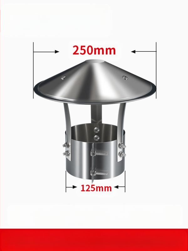 Kapa dimnjaka od nehrđajućeg čelika 201, otporna na vremenske uvjete, jednodijelna konstrukcija, izlaz zraka, Dark horse style