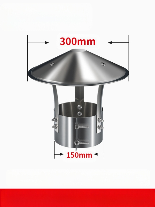 Kapa dimnjaka od nehrđajućeg čelika 201, otporna na vremenske uvjete, jednodijelna konstrukcija, izlaz zraka, Dark horse style