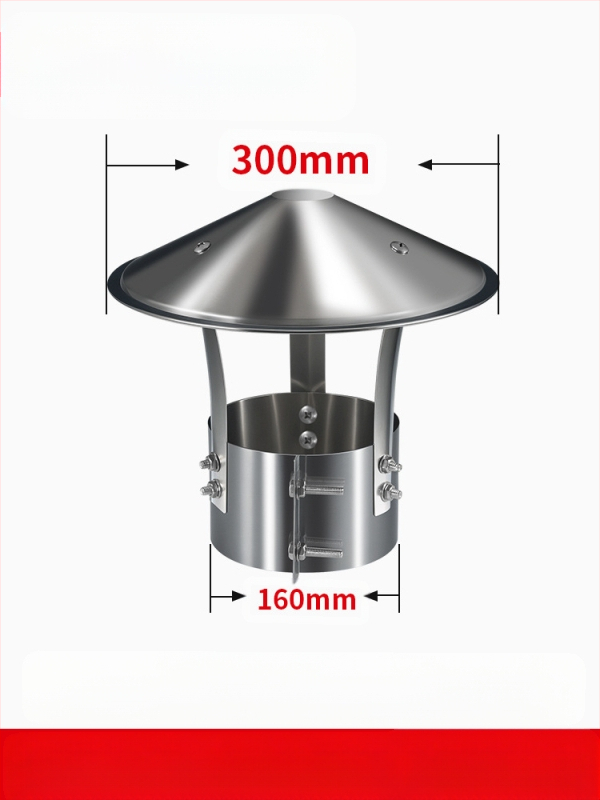 Kapa dimnjaka od nehrđajućeg čelika 201, otporna na vremenske uvjete, jednodijelna konstrukcija, izlaz zraka, Dark horse style