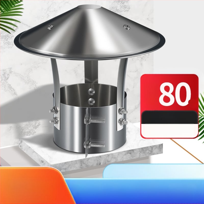 Kapa dimnjaka od nehrđajućeg čelika 201, otporna na vremenske uvjete, jednodijelna konstrukcija, izlaz zraka, Dark horse style