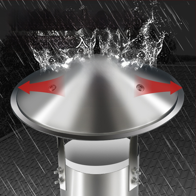 Kapa dimnjaka od nehrđajućeg čelika 201, otporna na vremenske uvjete, jednodijelna konstrukcija, izlaz zraka, Dark horse style