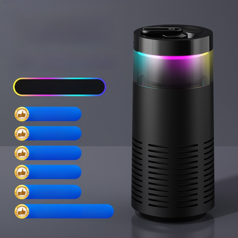 Automobilinis oro valytuvas – nešiojamas, šalina antrinį dūmą ir formaldehidų kvapus, sudėtinis filtras, oro srautas 50 m3/h, įkraunamas, be montavimo