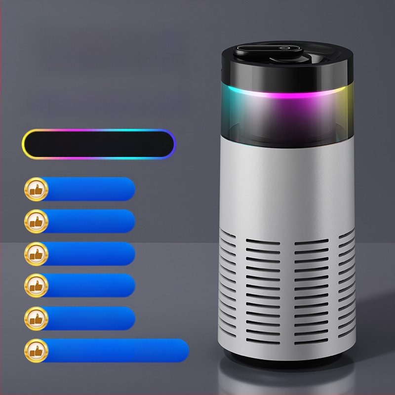 Automobilinis oro valytuvas – nešiojamas, šalina antrinį dūmą ir formaldehidų kvapus, sudėtinis filtras, oro srautas 50 m3/h, įkraunamas, be montavimo